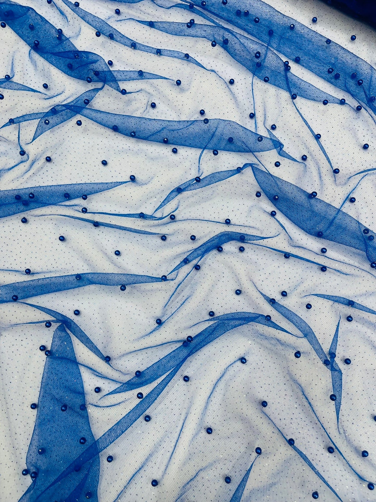 Pearl Glitter Studded Mesh Fabric| New Creations Fabric & Foam Inc. - New Creations Fabric & Foam Inc