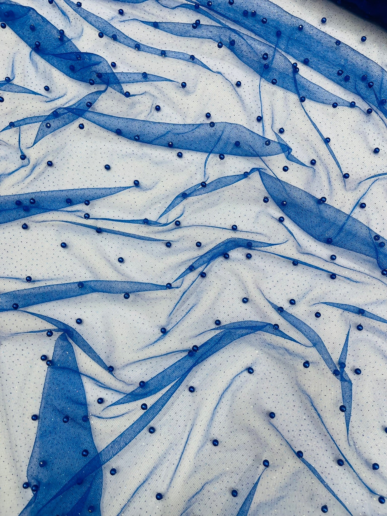 Pearl Glitter Studded Mesh Fabric| New Creations Fabric & Foam Inc. - New Creations Fabric & Foam Inc