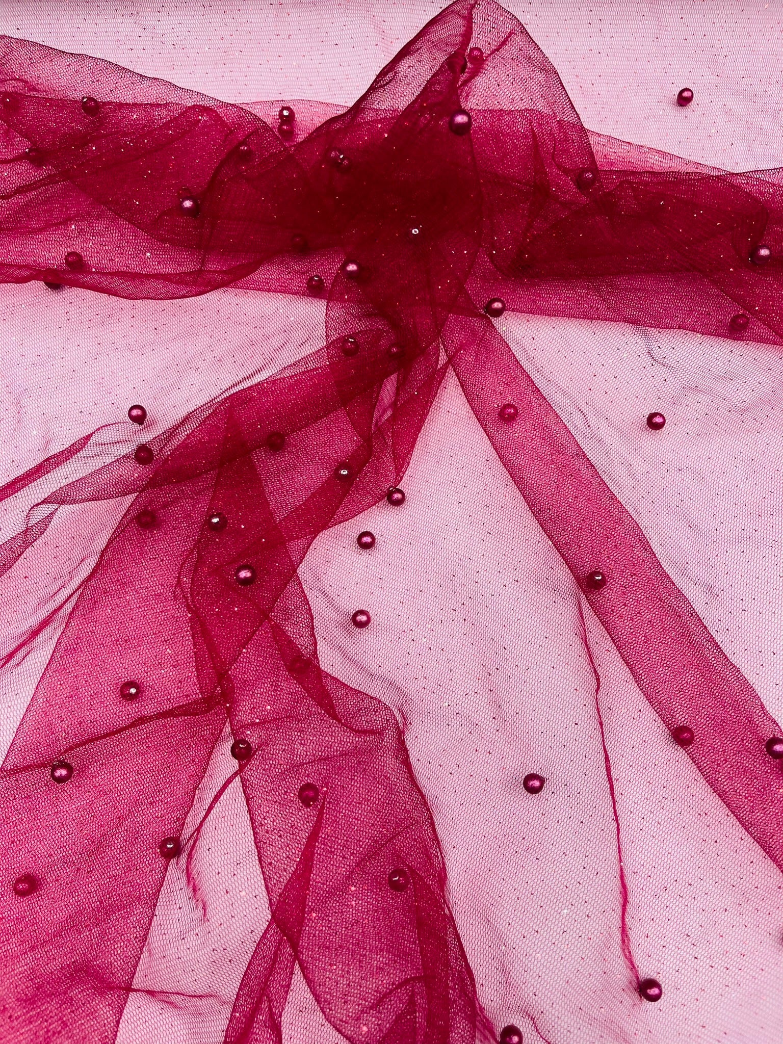 Pearl Glitter Studded Mesh Fabric| New Creations Fabric & Foam Inc. - New Creations Fabric & Foam Inc