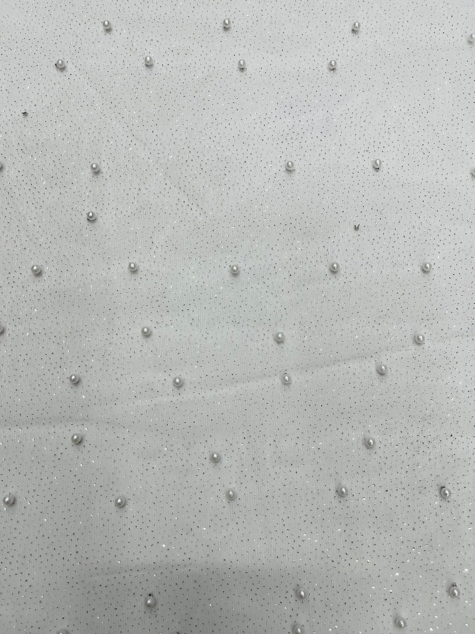 Pearl Glitter Studded Mesh Fabric| New Creations Fabric & Foam Inc. - New Creations Fabric & Foam Inc