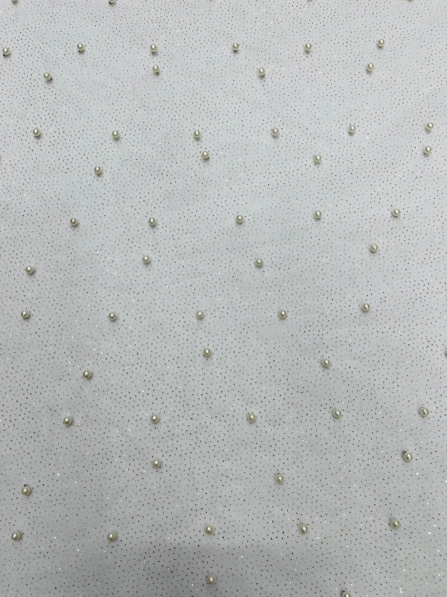 Pearl Glitter Studded Mesh Fabric| New Creations Fabric & Foam Inc. - New Creations Fabric & Foam Inc