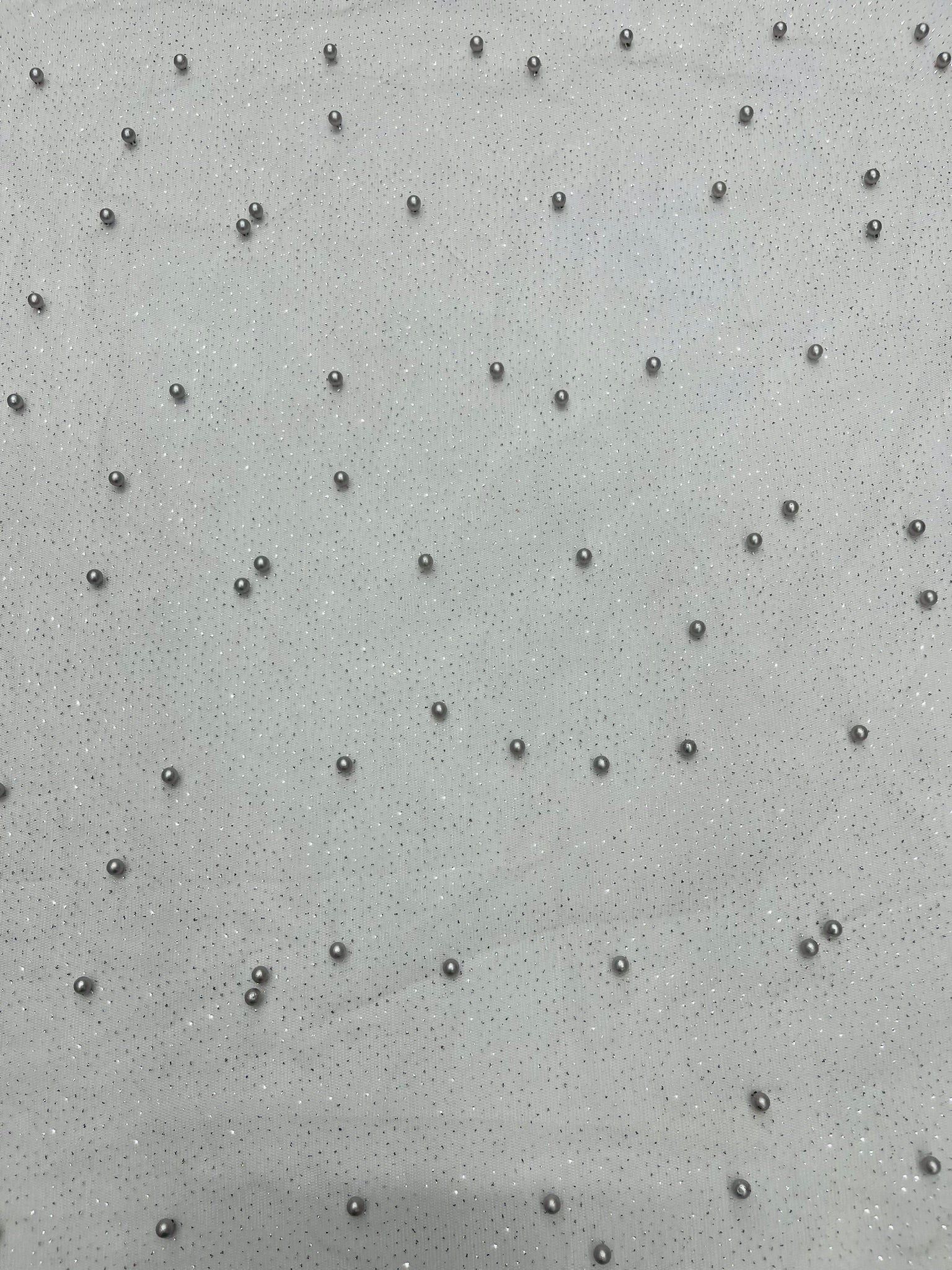Pearl Glitter Studded Mesh Fabric| New Creations Fabric & Foam Inc. - New Creations Fabric & Foam Inc