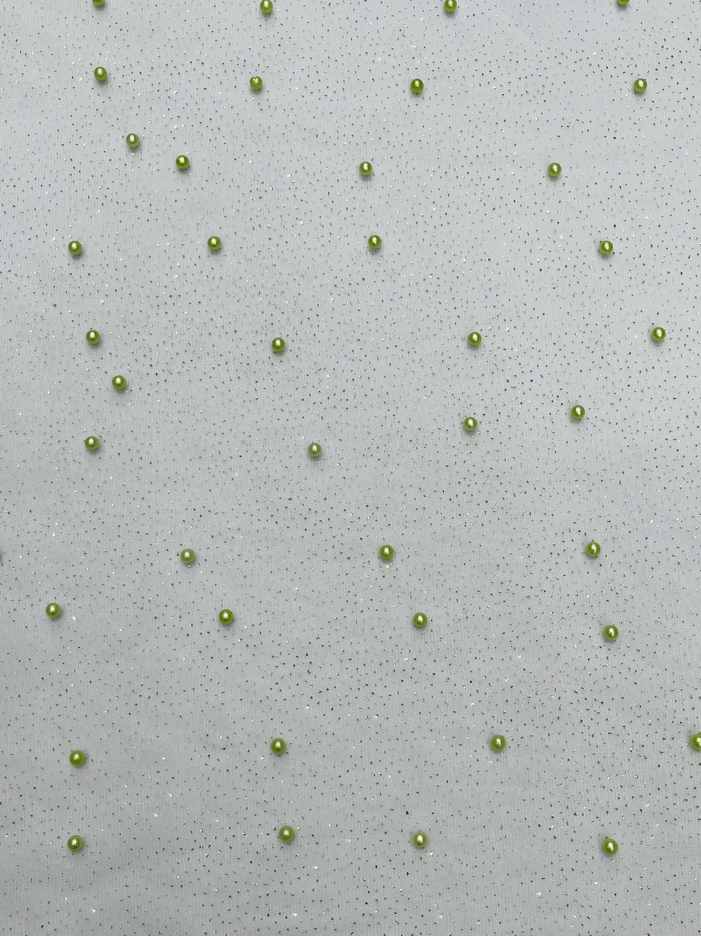 Pearl Glitter Studded Mesh Fabric| New Creations Fabric & Foam Inc. - New Creations Fabric & Foam Inc