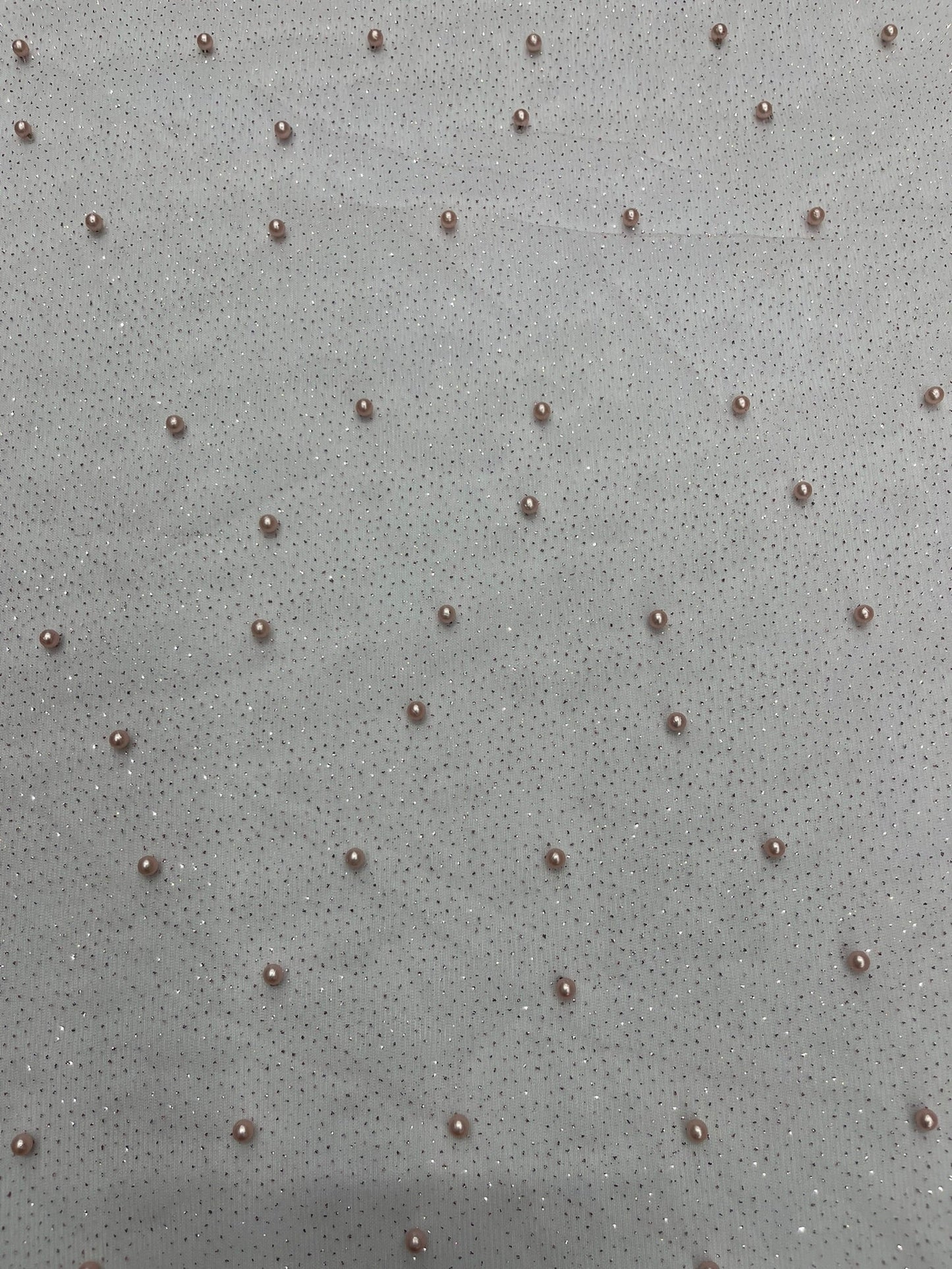 Pearl Glitter Studded Mesh Fabric| New Creations Fabric & Foam Inc. - New Creations Fabric & Foam Inc