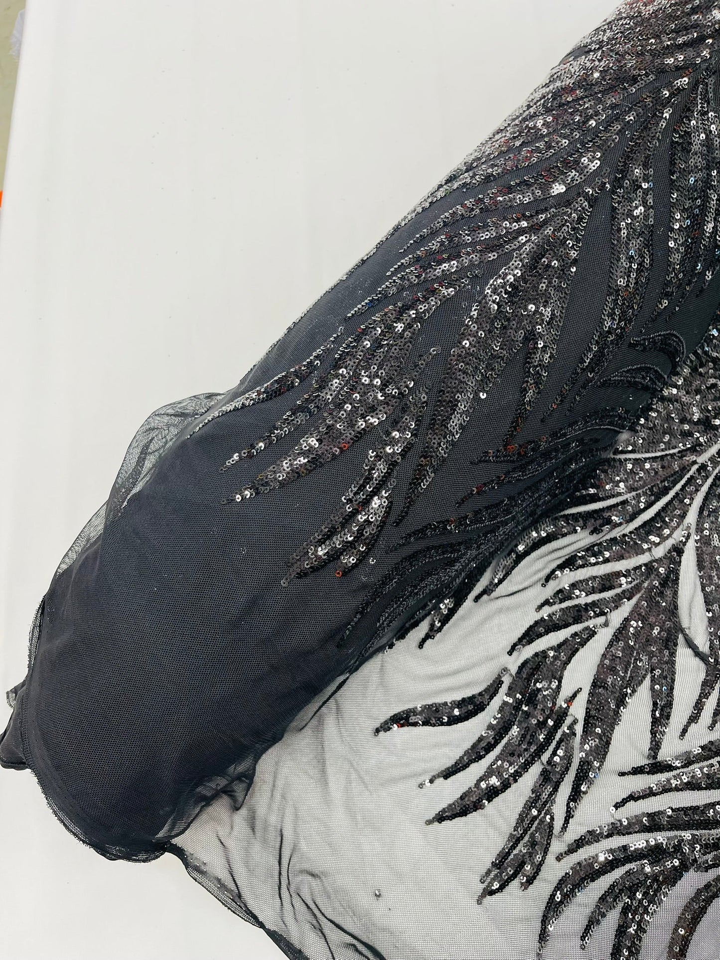 Phoenix Sequin Feather Fabric 54” Wide| New Creations Fabric & Foam Inc. - New Creations Fabric & Foam Inc