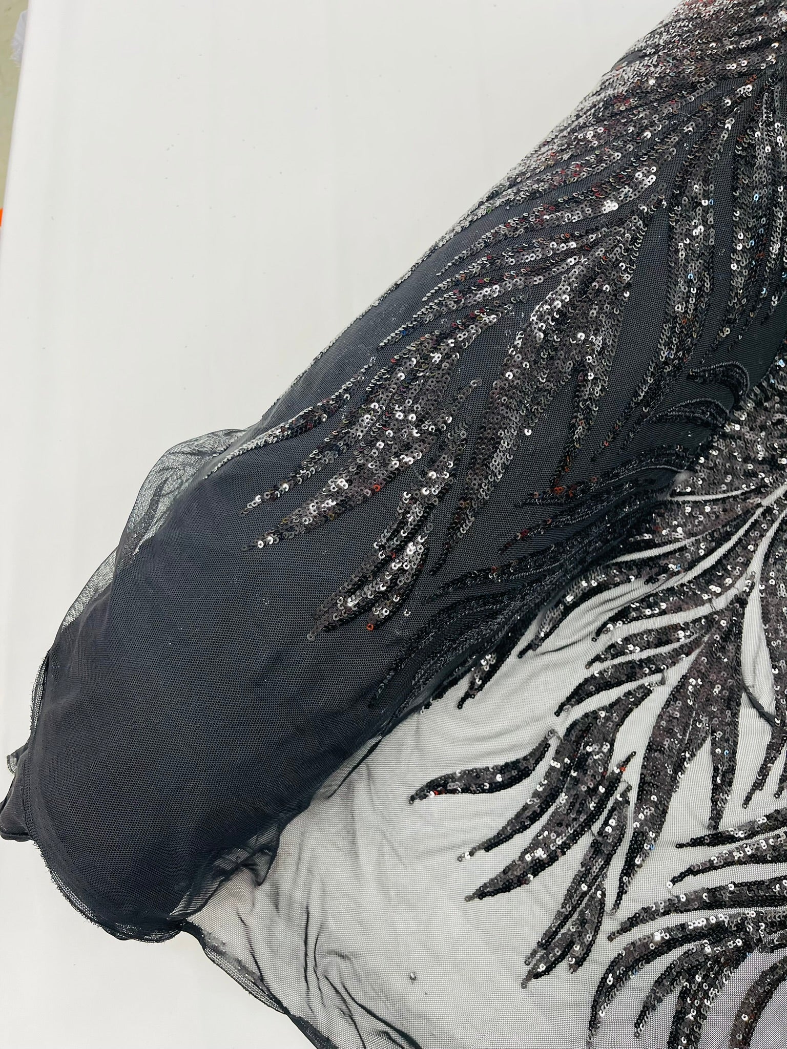 Phoenix Sequin Feather Fabric 54” Wide| New Creations Fabric & Foam Inc. - New Creations Fabric & Foam Inc