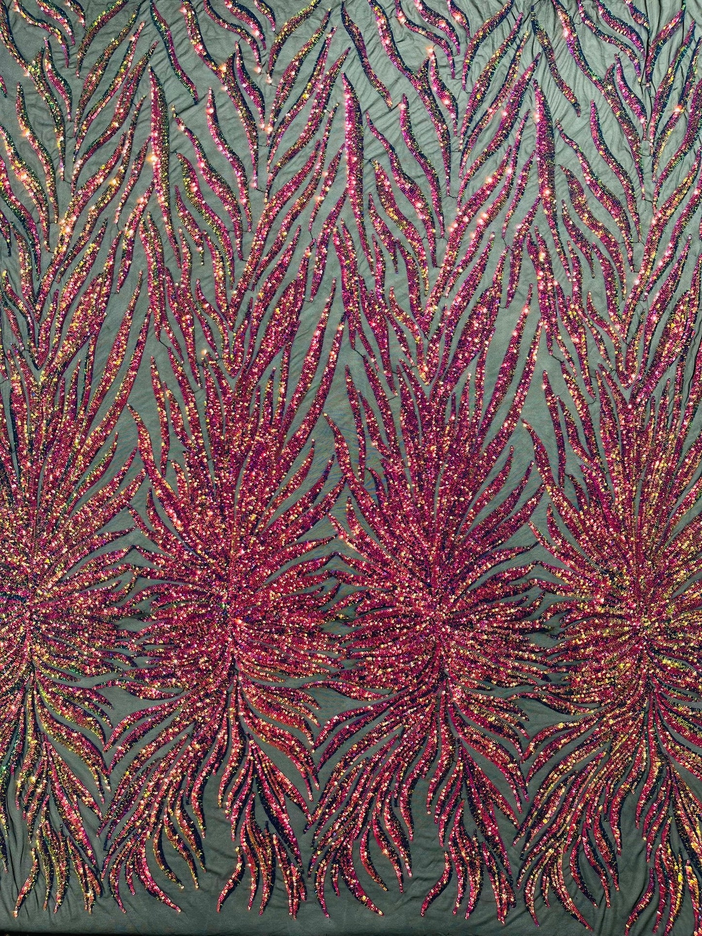 Phoenix Sequin Feather Fabric 54” Wide| New Creations Fabric & Foam Inc. - New Creations Fabric & Foam Inc