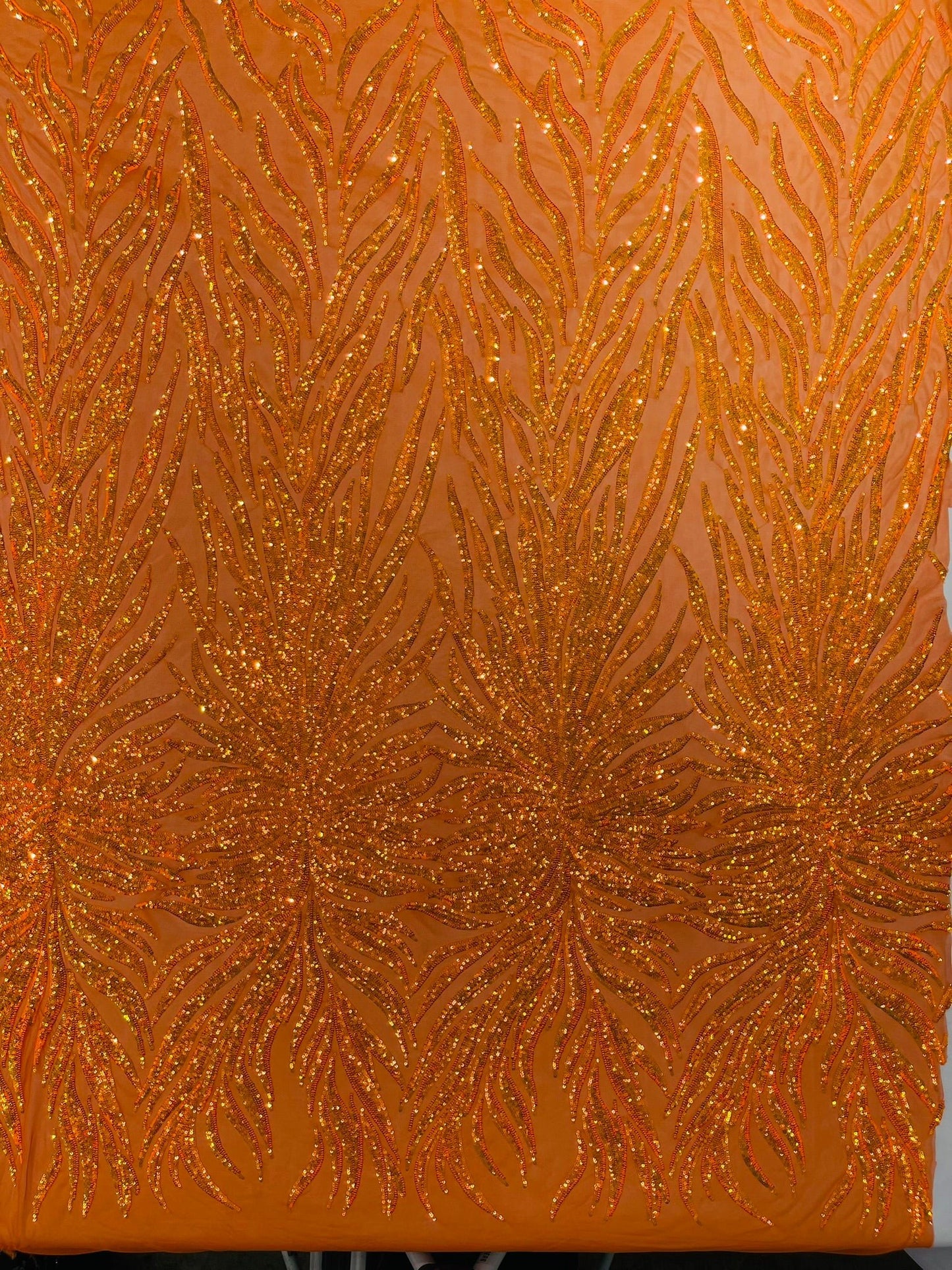 Phoenix Sequin Feather Fabric 54” Wide| New Creations Fabric & Foam Inc. - New Creations Fabric & Foam Inc