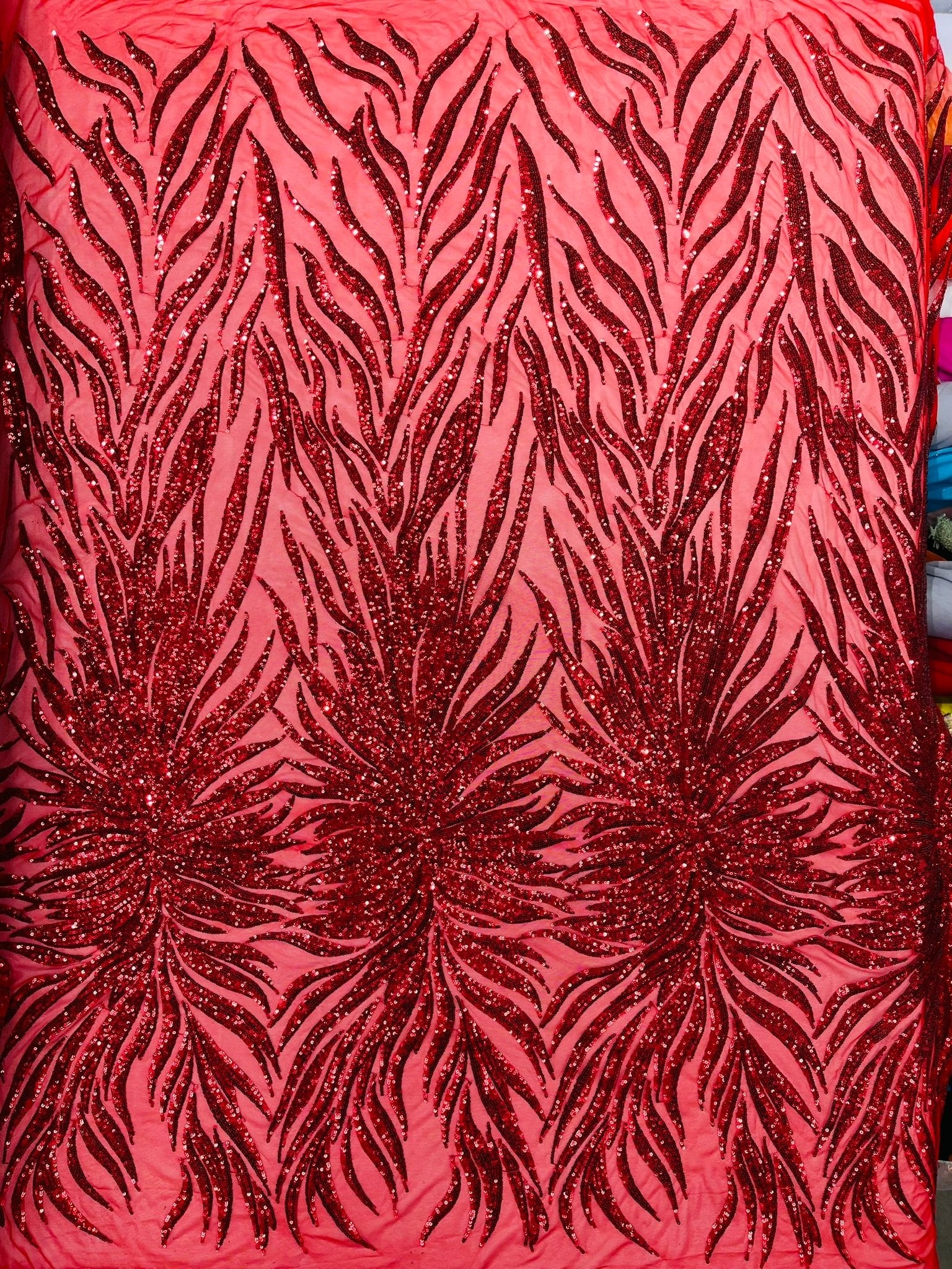 Phoenix Sequin Feather Fabric 54” Wide| New Creations Fabric & Foam Inc. - New Creations Fabric & Foam Inc