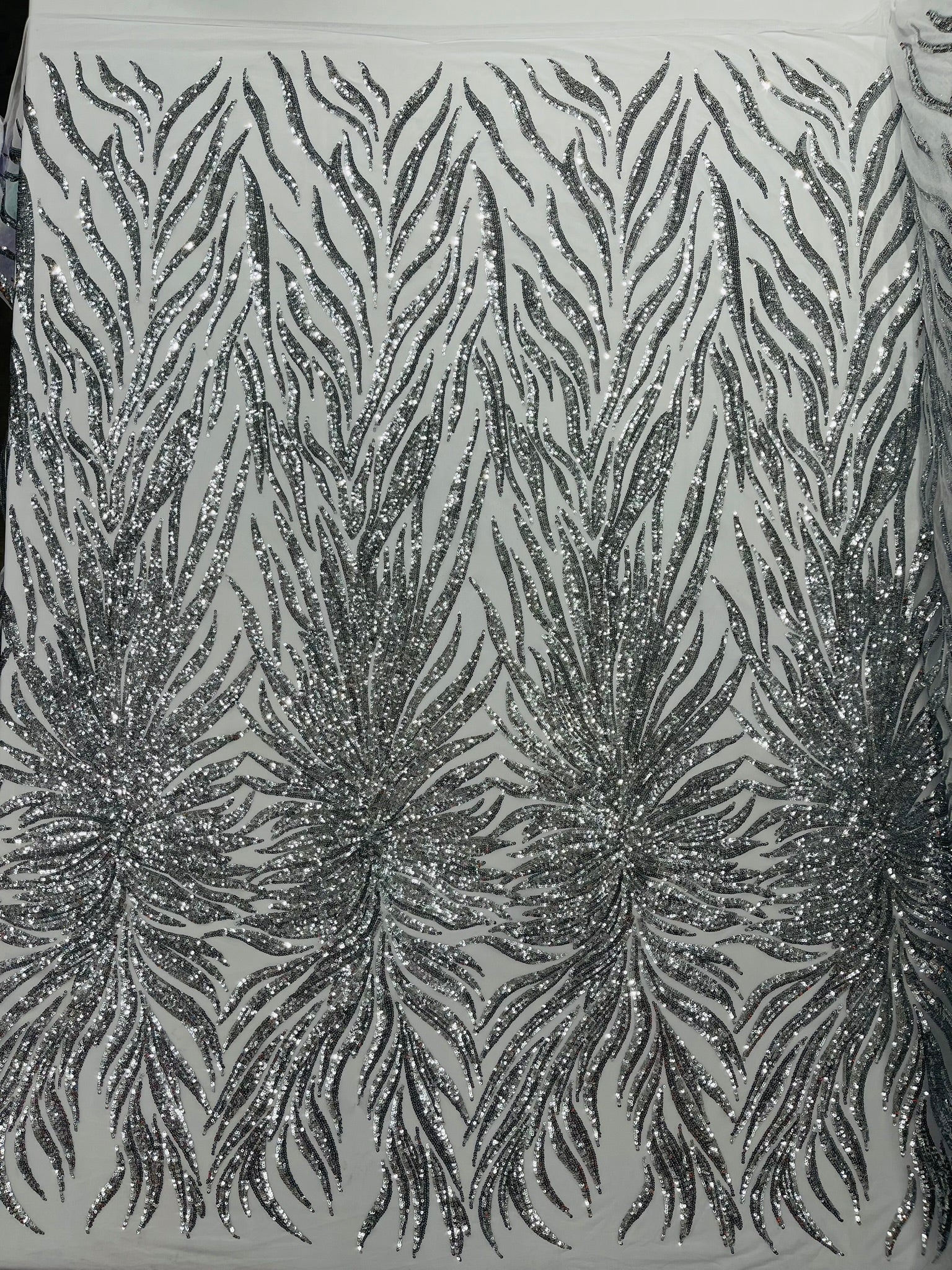 Phoenix Sequin Feather Fabric 54” Wide| New Creations Fabric & Foam Inc. - New Creations Fabric & Foam Inc