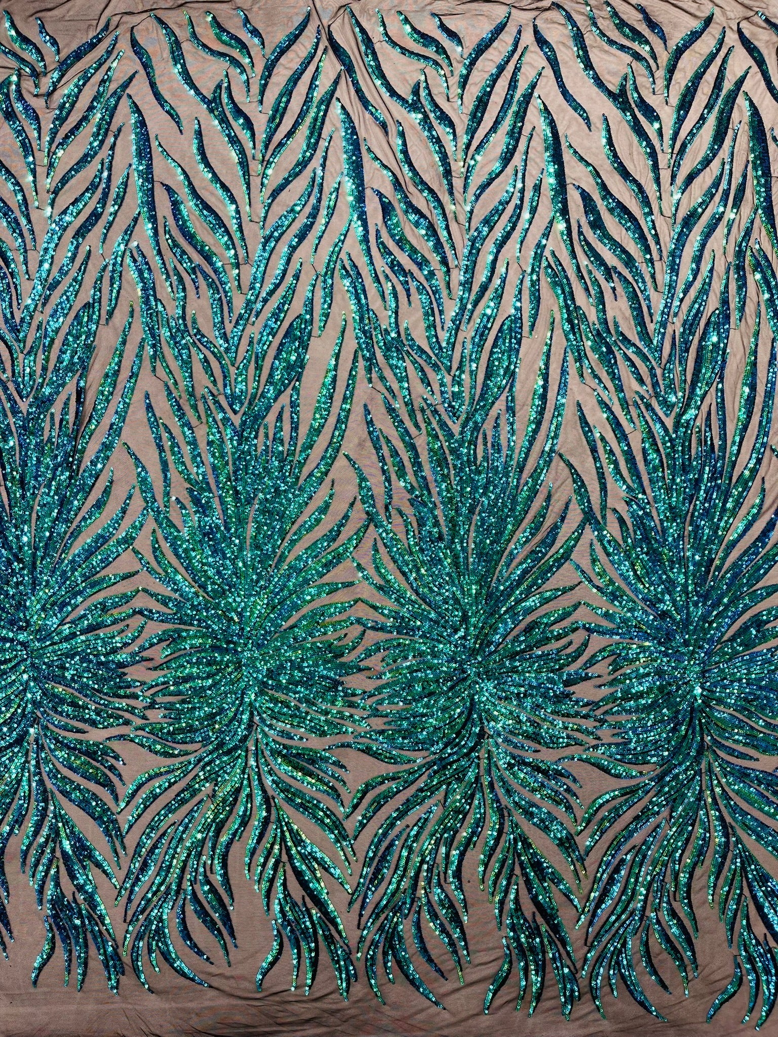 Phoenix Sequin Feather Fabric 54” Wide| New Creations Fabric & Foam Inc. - New Creations Fabric & Foam Inc