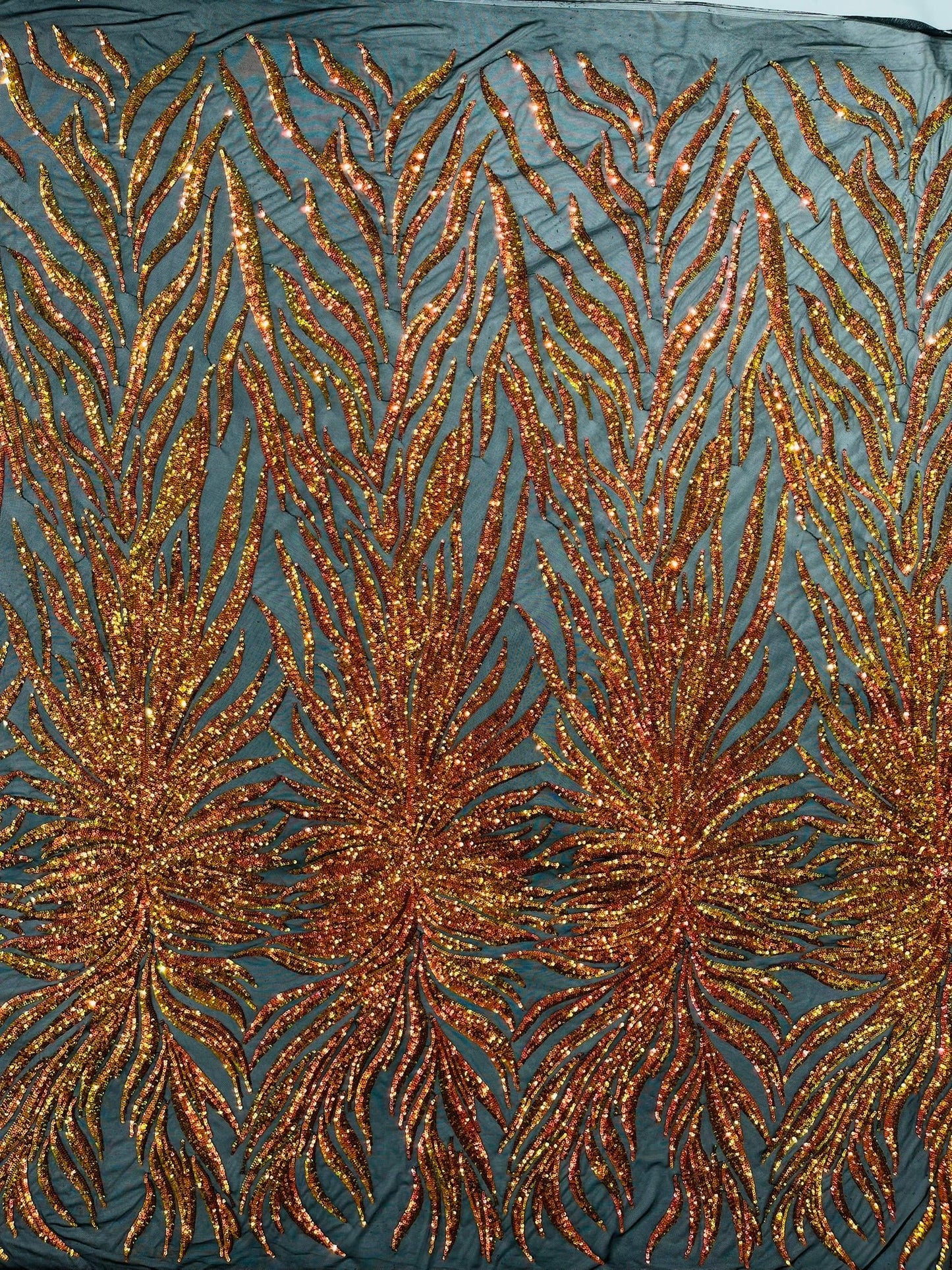 Phoenix Sequin Feather Fabric 54” Wide| New Creations Fabric & Foam Inc. - New Creations Fabric & Foam Inc