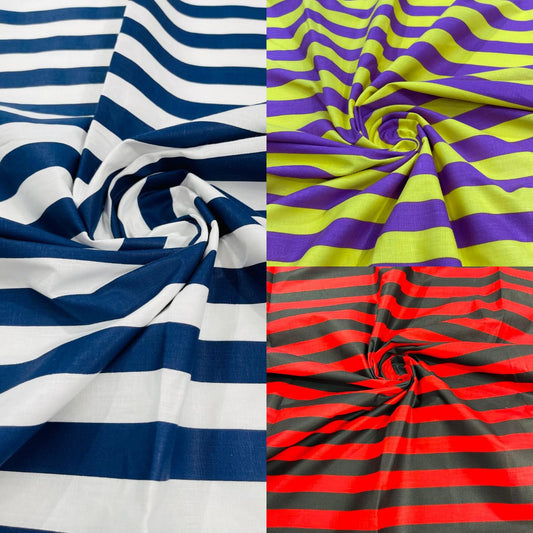 Poly Cotton 1" Stripe Print| New Creations Fabric & Foam Inc. - New Creations Fabric & Foam Inc