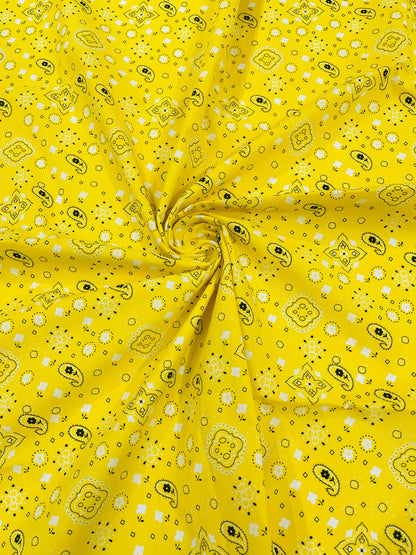 Poly Cotton Bandanna Print Fabric,58/59" Wide, Good for Face Mask Covers. - New Creations Fabric & Foam Inc