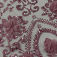 Floral 3D Palm Damask with Glitter in a Mesh Lace| New Creations Fabric & Foam Inc.