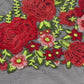 Roses Multi Color Floral Design Embroider On Mesh Lace Fabric| New Creations Fabric & Foam Inc.