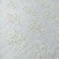 Princess Beaded Damask Lace On Mesh| 54" Wide| Wedding Fabric| Prom. - New Creations Fabric & Foam Inc