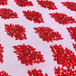 Princess Beaded Damask Lace On Mesh| 54" Wide| Wedding Fabric| Prom. - New Creations Fabric & Foam Inc