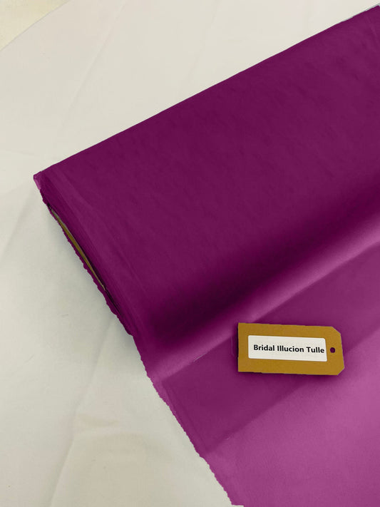 Purple Wine - Bridal Illusion Tulle 108"Wide Polyester Premium Tulle Fabric Bolt, By The Roll. - New Creations Fabric & Foam Inc