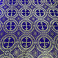 Purple/Gold - Rectangular Metallic Cross Brocade Jacquard Satin Tablecloth Overlay/Religious Brocade/Liturgical Fabric/Church. - New Creations Fabric & Foam Inc