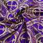 Purple/Gold - SQUARE METALLIC CROSS JACQUARD SATIN - New Creations Fabric & Foam Inc