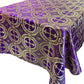 Purple/Gold - SQUARE METALLIC CROSS JACQUARD SATIN - New Creations Fabric & Foam Inc