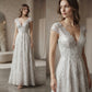 Queen Beaded Damask Lace On Mesh| 54" Wide| Wedding Fabric| Prom. - New Creations Fabric & Foam Inc
