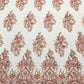 Queen Beaded Damask Lace On Mesh| 54" Wide| Wedding Fabric| Prom. - New Creations Fabric & Foam Inc