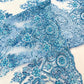 Queen Beaded Damask Lace On Mesh| 54" Wide| Wedding Fabric| Prom. - New Creations Fabric & Foam Inc