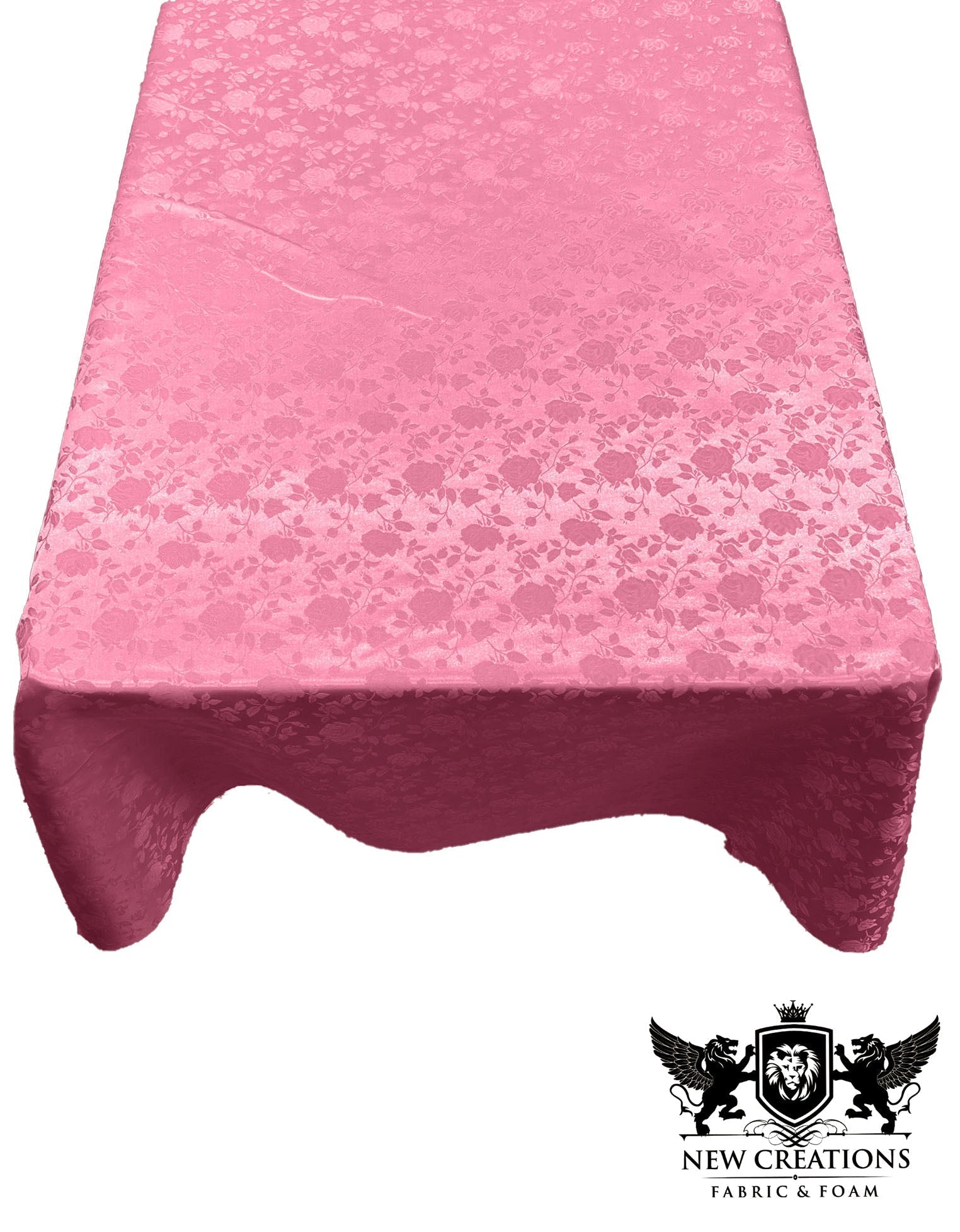 Rectangular Tablecloth Roses Jacquard Satin Overlay for Small Coffee Table Seamless. (60 Inches x 120 Inches) - New Creations Fabric & Foam Inc