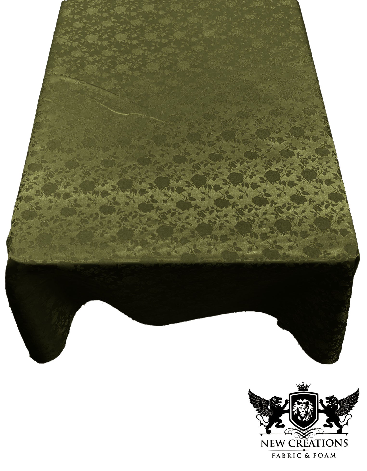 Rectangular Tablecloth Roses Jacquard Satin Overlay for Small Coffee Table Seamless. (60 Inches x 120 Inches) - New Creations Fabric & Foam Inc