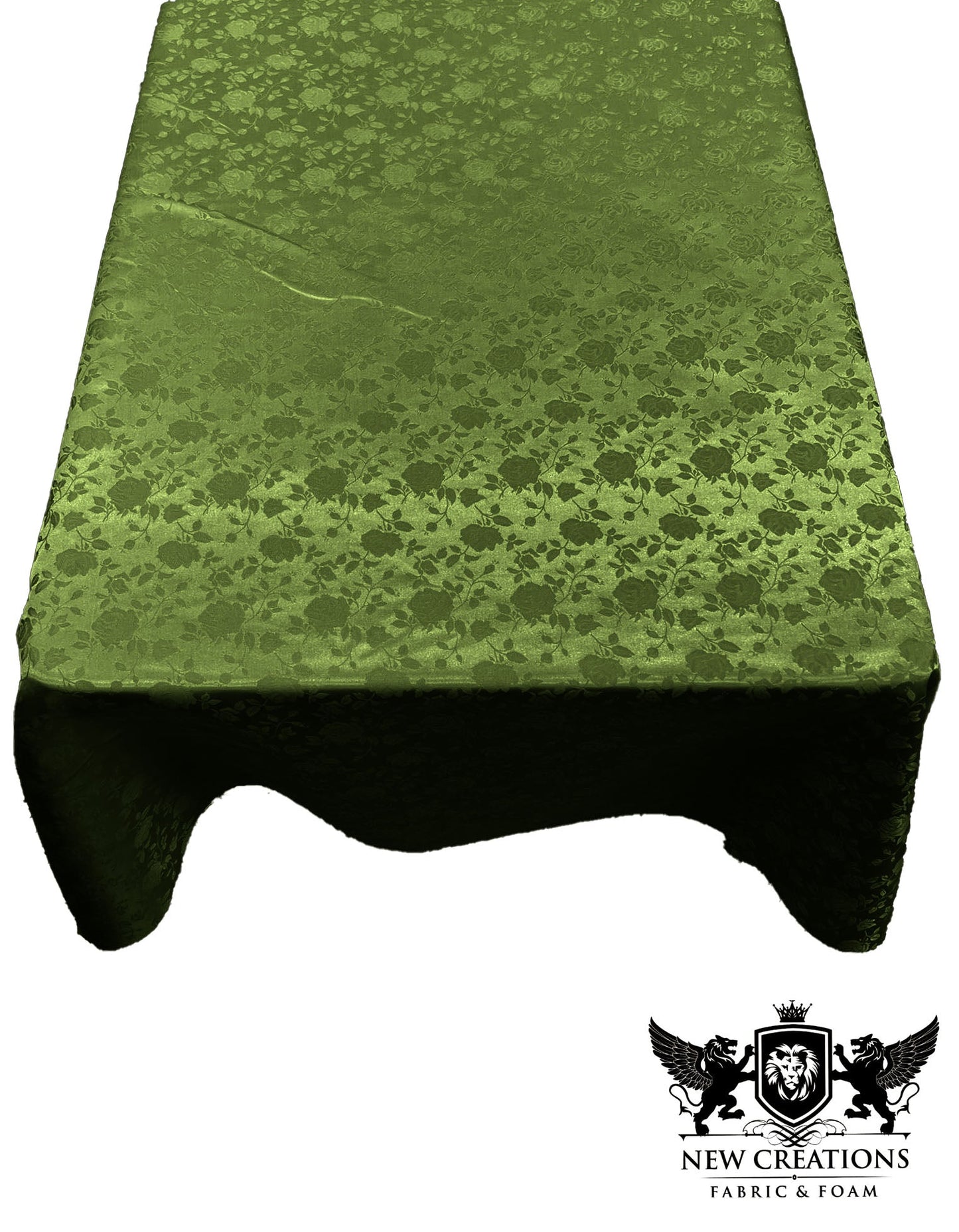 Rectangular Tablecloth Roses Jacquard Satin Overlay for Small Coffee Table Seamless. (60 Inches x 72 Inches) - New Creations Fabric & Foam Inc