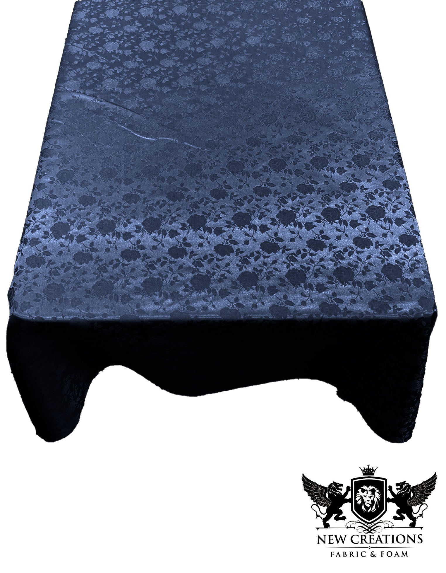 Rectangular Tablecloth Roses Jacquard Satin Overlay for Small Coffee Table Seamless. (60 Inches x 72 Inches) - New Creations Fabric & Foam Inc