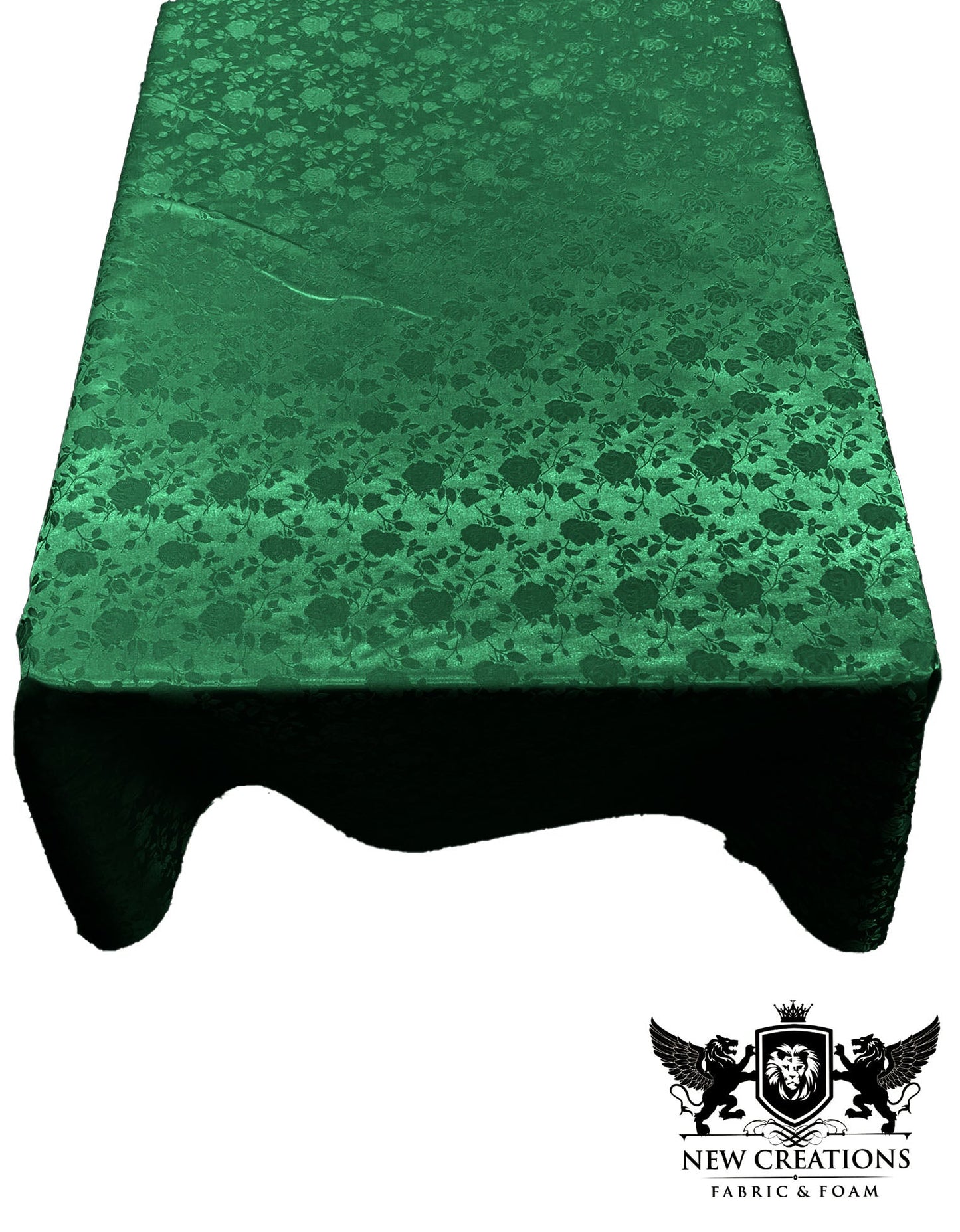Rectangular Tablecloth Roses Jacquard Satin Overlay for Small Coffee Table Seamless. (60 Inches x 72 Inches) - New Creations Fabric & Foam Inc