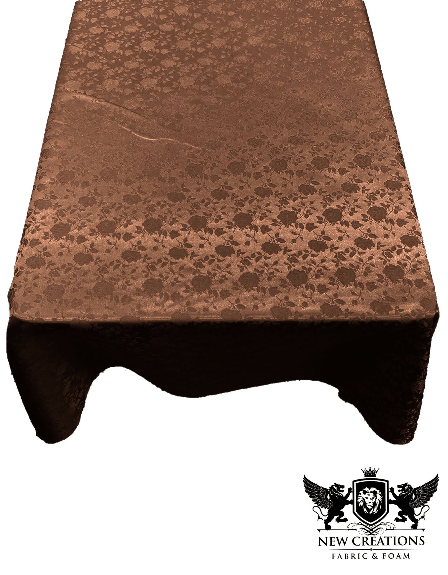 Rectangular Tablecloth Roses Jacquard Satin Overlay for Small Coffee Table Seamless. (60 Inches x 84 Inches) - New Creations Fabric & Foam Inc