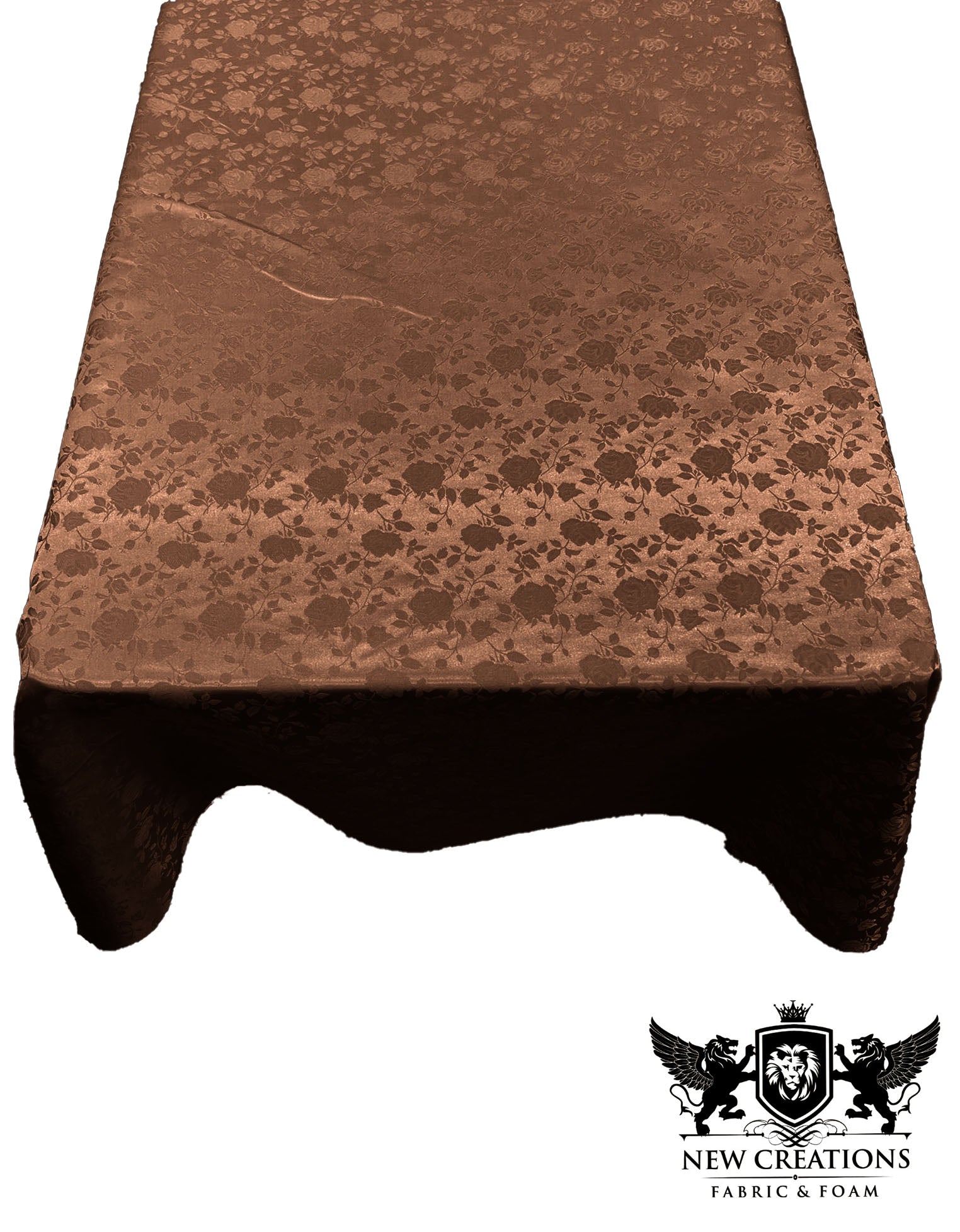 Rectangular Tablecloth Roses Jacquard Satin Overlay for Small Coffee Table Seamless. (60 Inches x 84 Inches) - New Creations Fabric & Foam Inc