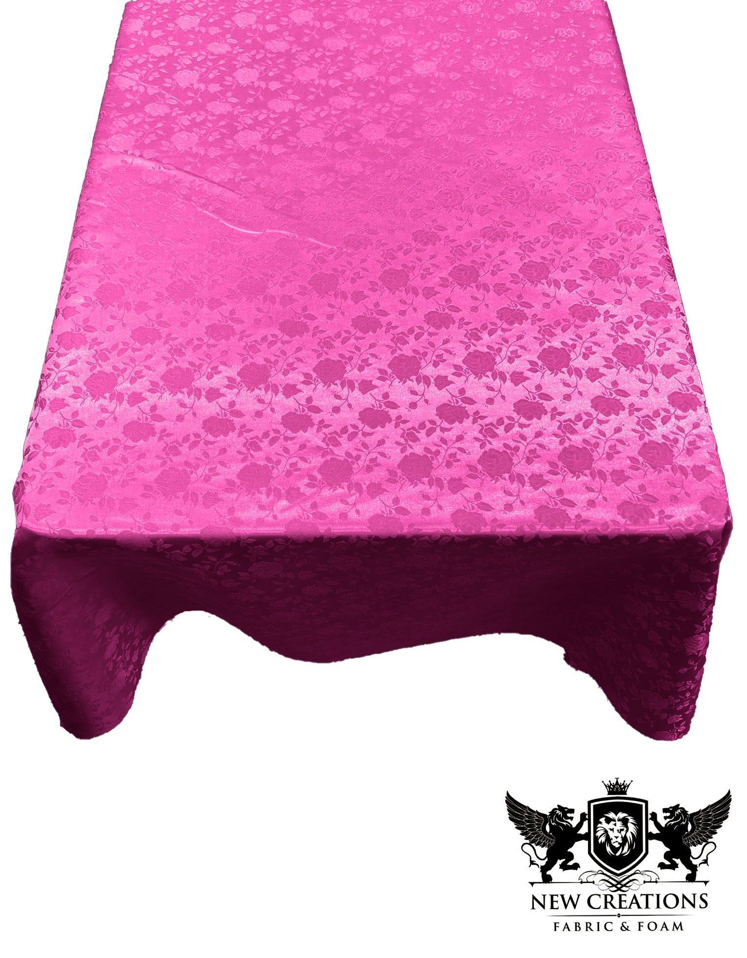 Rectangular Tablecloth Roses Jacquard Satin Overlay for Small Coffee Table Seamless. (60 Inches x 84 Inches) - New Creations Fabric & Foam Inc