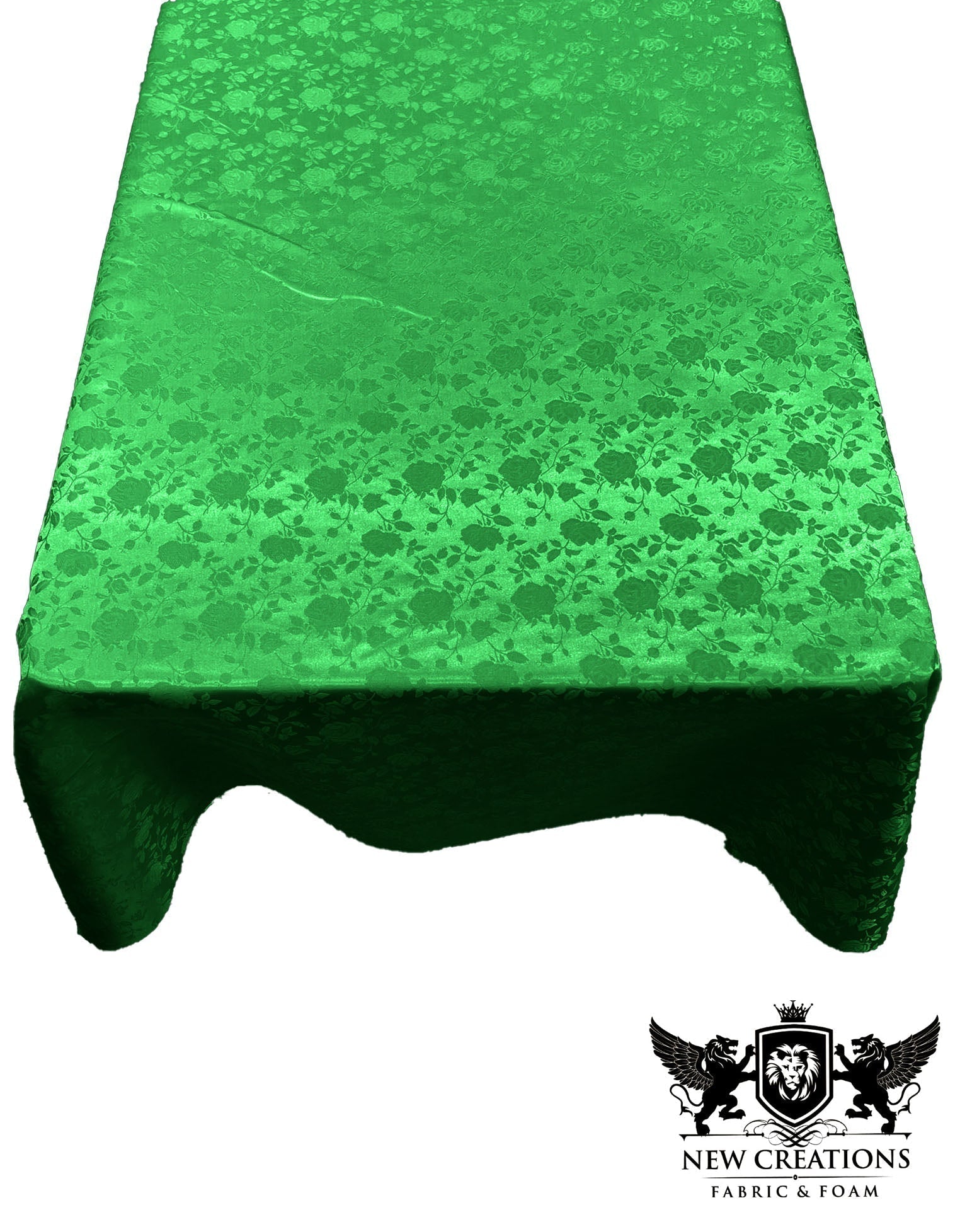 Rectangular Tablecloth Roses Jacquard Satin Seamless. (60 Inches x 144 Inches) - New Creations Fabric & Foam Inc