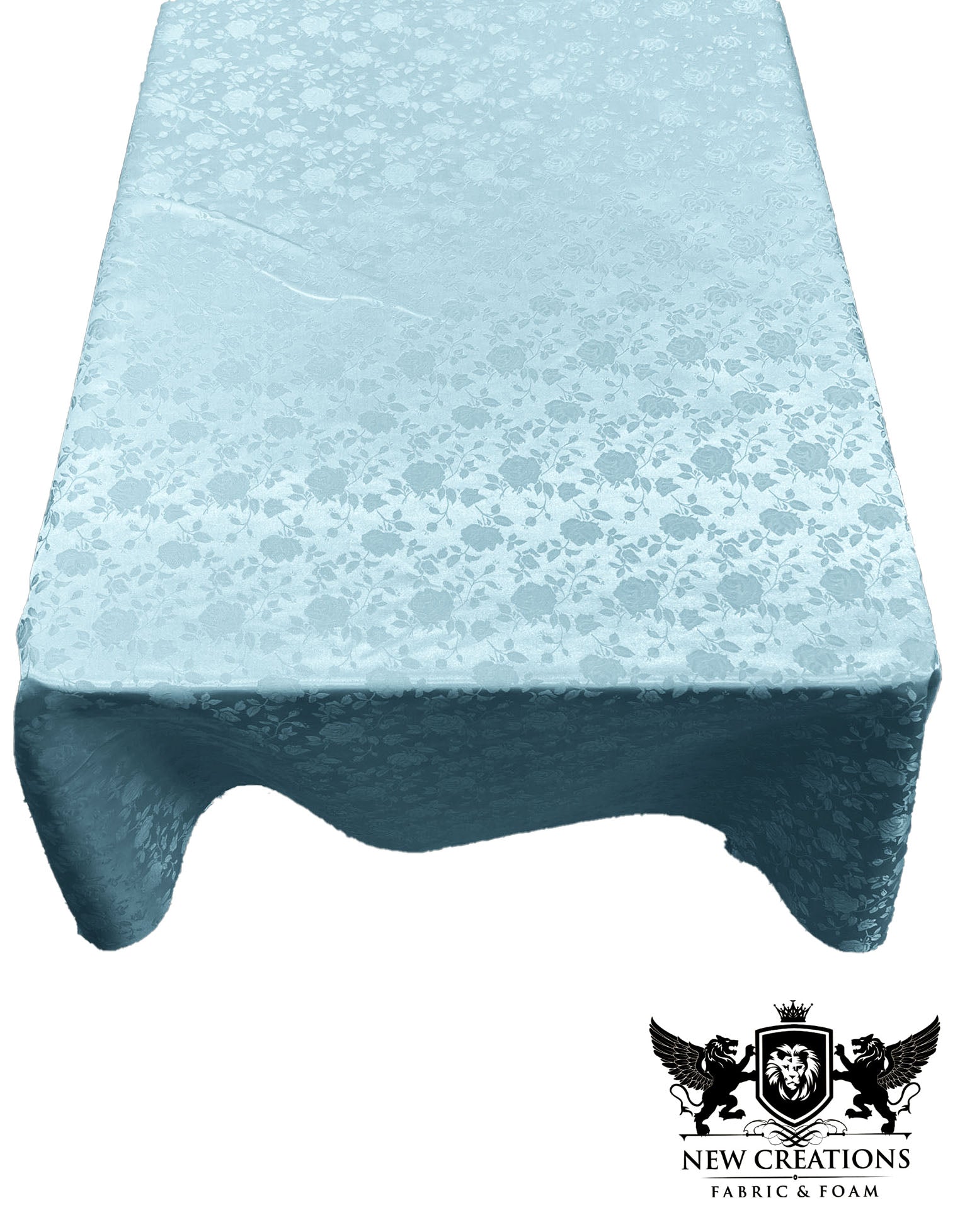 Rectangular Tablecloth Roses Jacquard Satin Seamless. (60 Inches x 144 Inches) - New Creations Fabric & Foam Inc