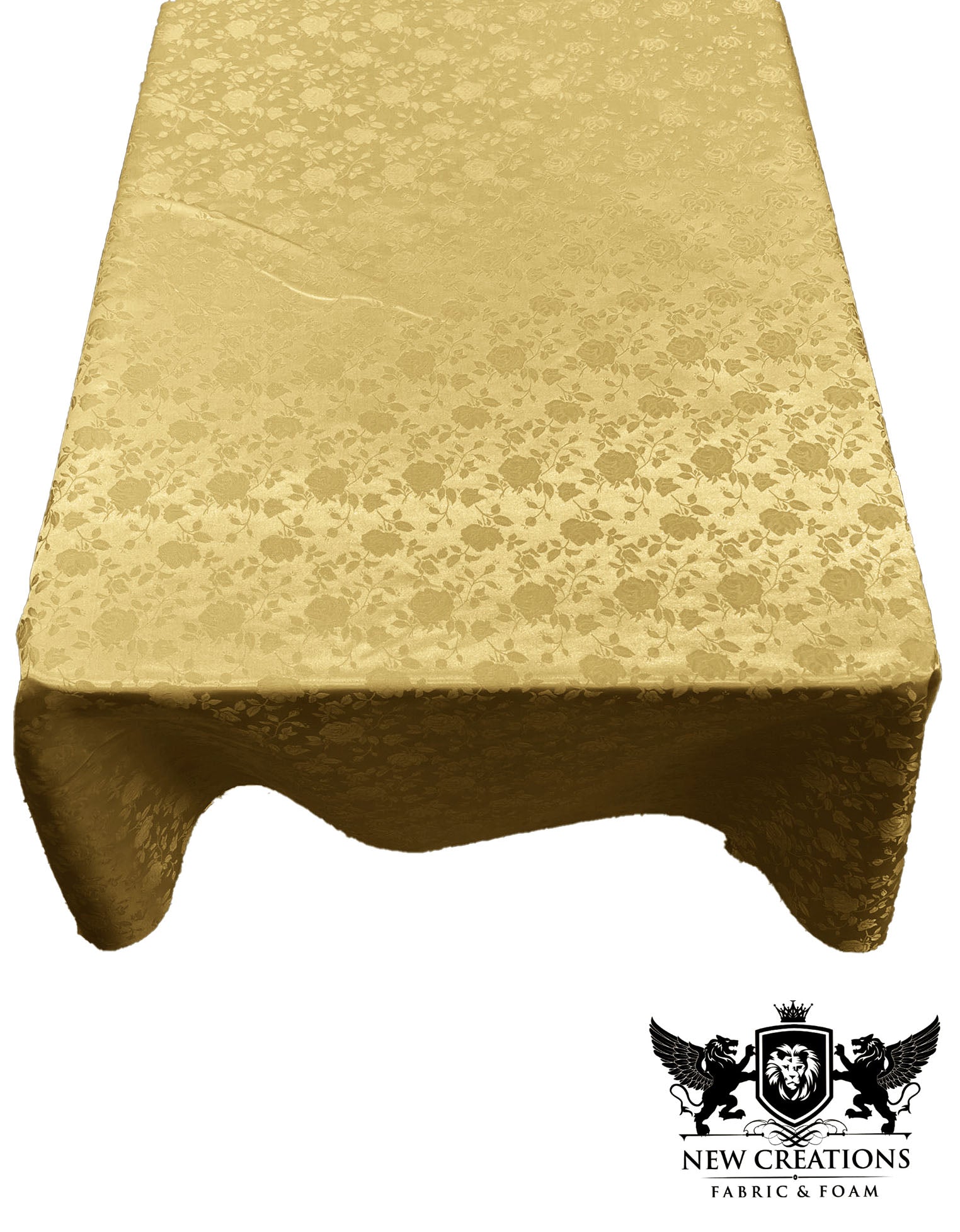 Rectangular Tablecloth Roses Jacquard Satin Seamless. (60 Inches x 144 Inches) - New Creations Fabric & Foam Inc
