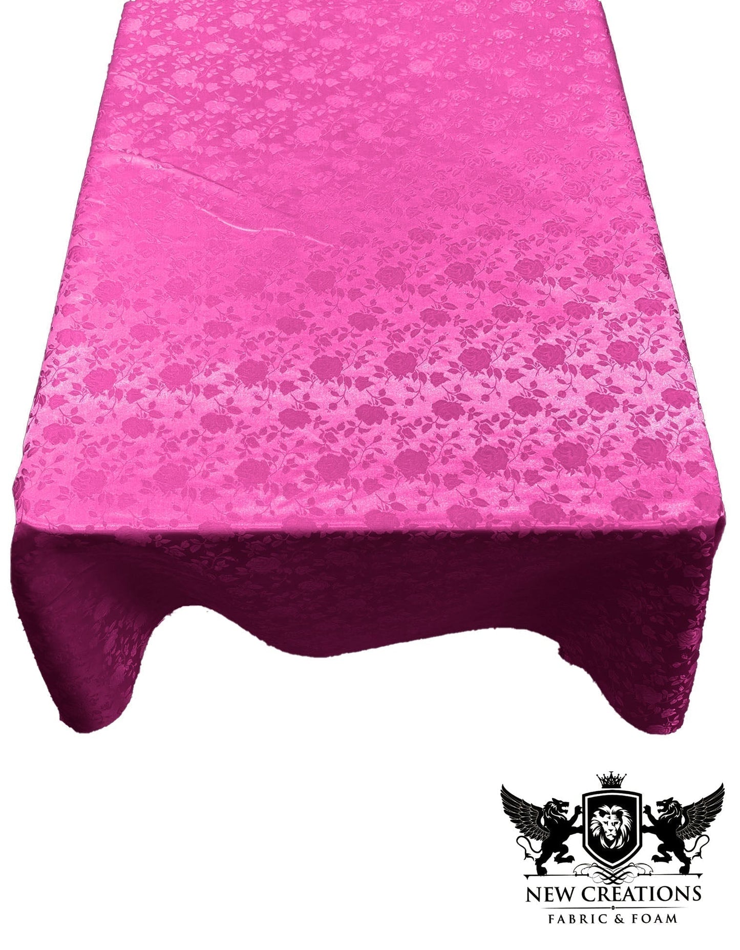 Rectangular Tablecloth Roses Jacquard Satin Seamless. (60 Inches x 144 Inches) - New Creations Fabric & Foam Inc