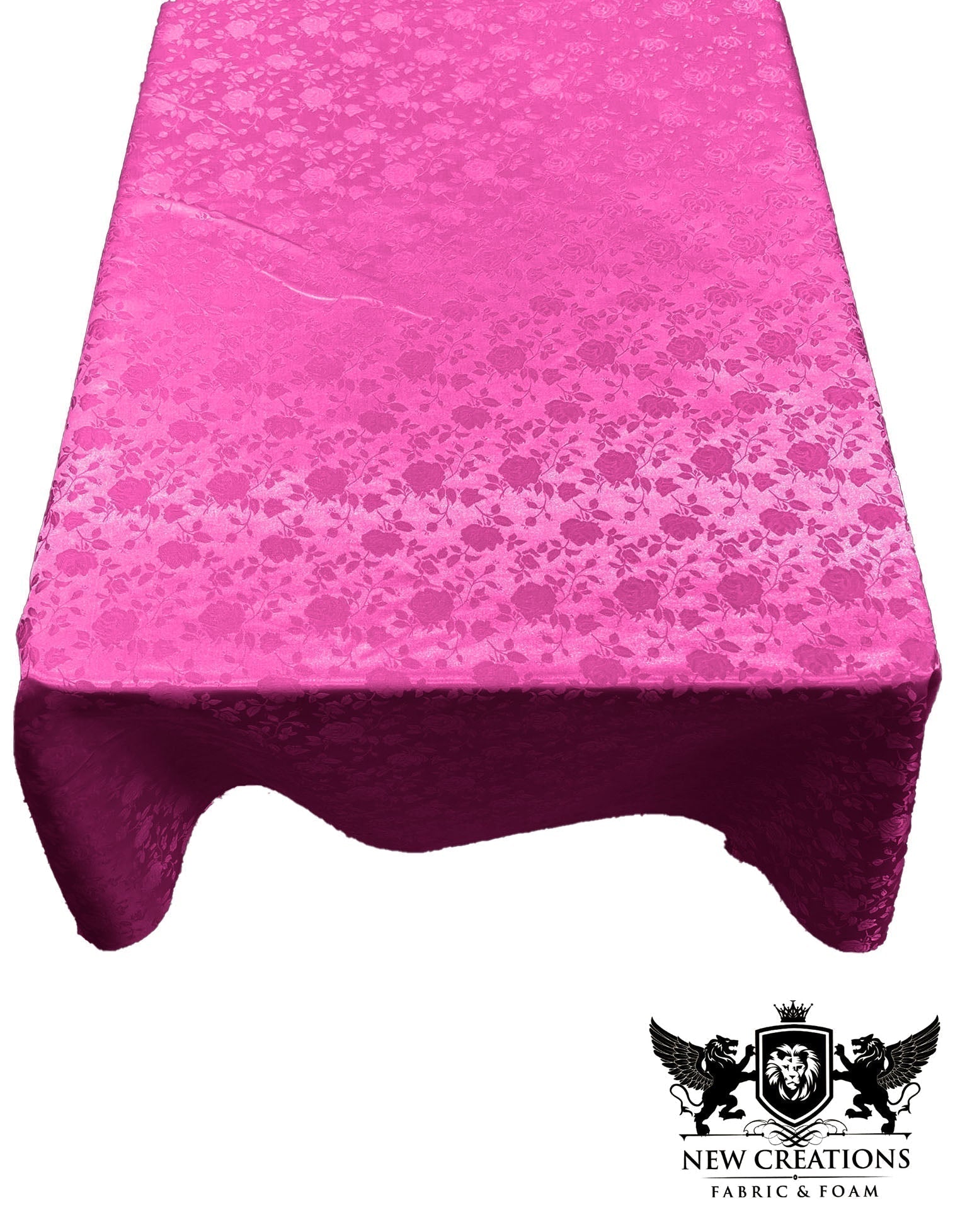 Rectangular Tablecloth Roses Jacquard Satin Seamless. (60 Inches x 144 Inches) - New Creations Fabric & Foam Inc