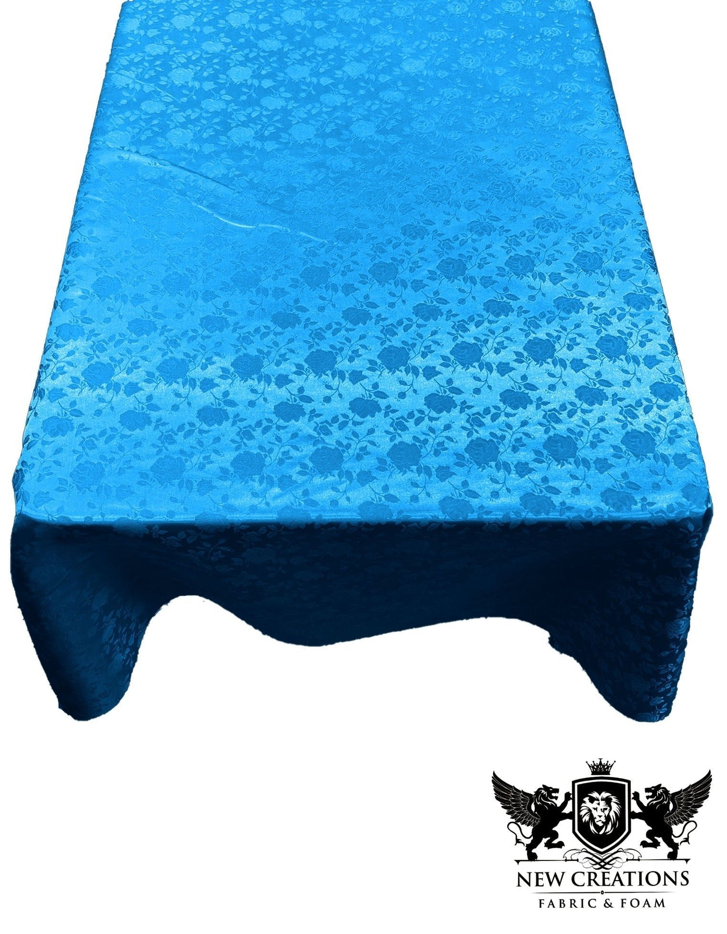 Rectangular Tablecloth Roses Jacquard Satin Seamless. (60 Inches x 144 Inches) - New Creations Fabric & Foam Inc