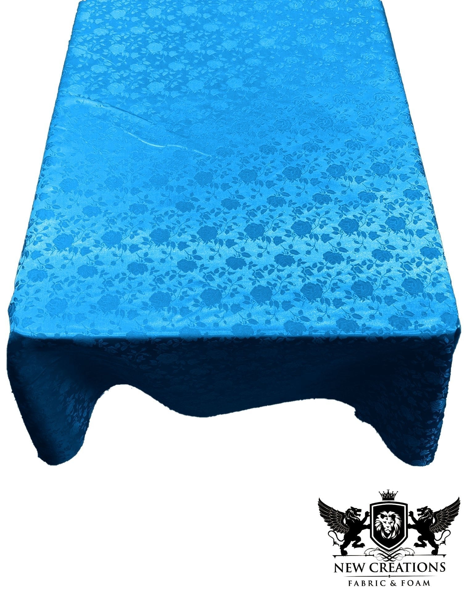 Rectangular Tablecloth Roses Jacquard Satin Seamless. (60 Inches x 144 Inches) - New Creations Fabric & Foam Inc