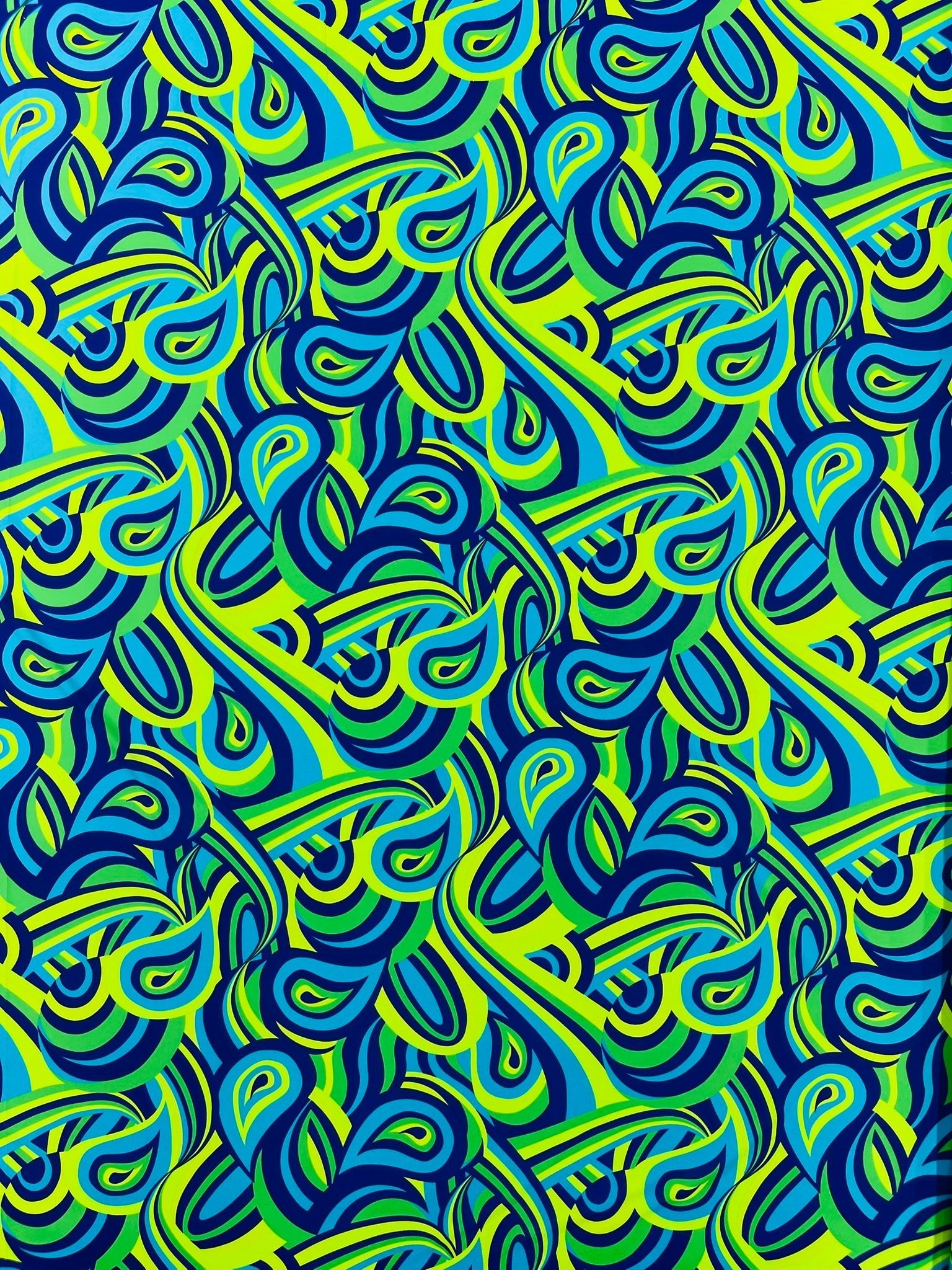 Retro Paisley Spandex Fabric 58" Wide| New Creations Fabric & Foam Inc. - New Creations Fabric & Foam Inc
