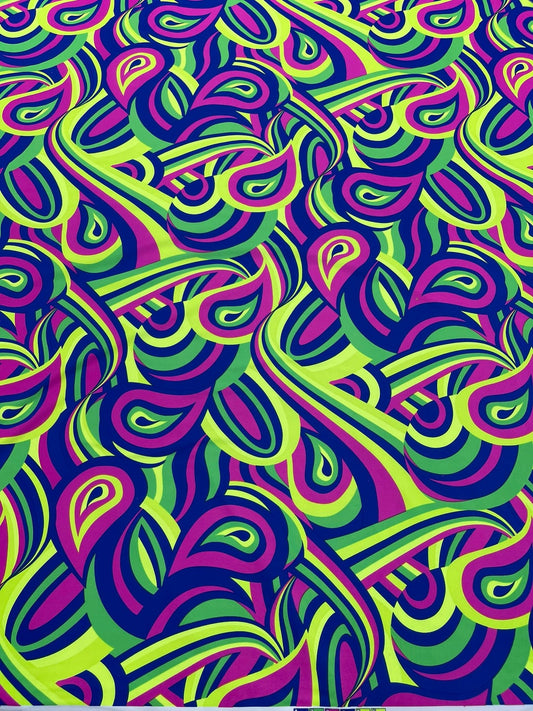 Retro Paisley Spandex Fabric 58" Wide| New Creations Fabric & Foam Inc. - New Creations Fabric & Foam Inc