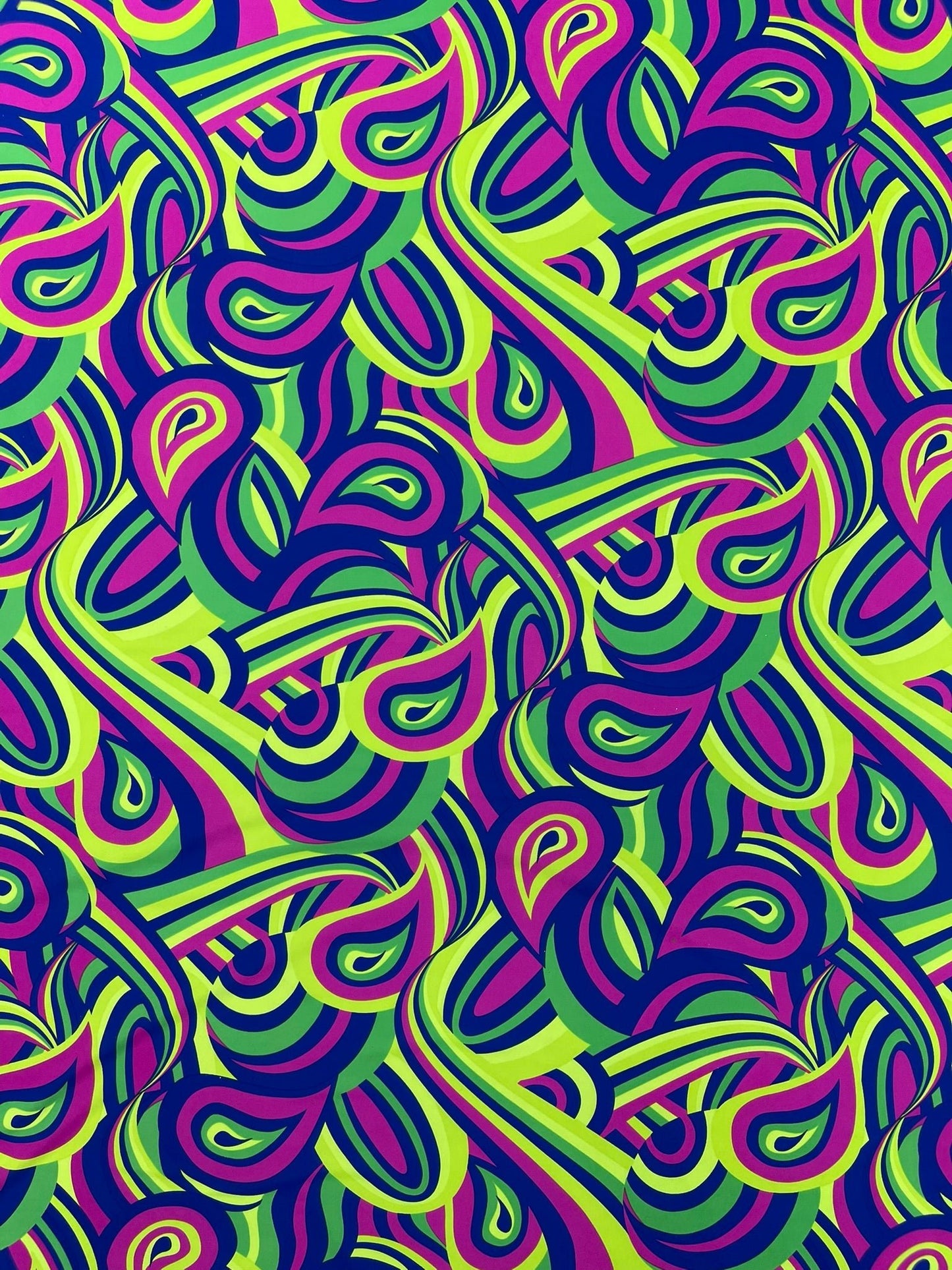Retro Paisley Spandex Fabric 58" Wide| New Creations Fabric & Foam Inc. - New Creations Fabric & Foam Inc