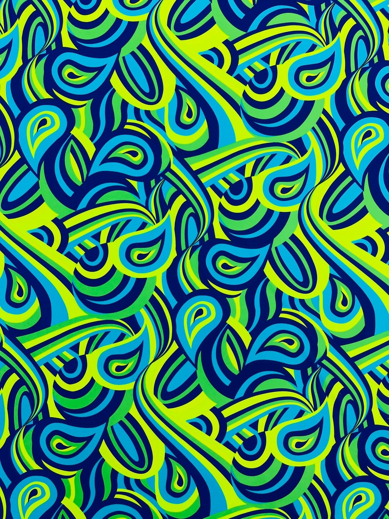 Retro Paisley Spandex Fabric 58" Wide| New Creations Fabric & Foam Inc. - New Creations Fabric & Foam Inc
