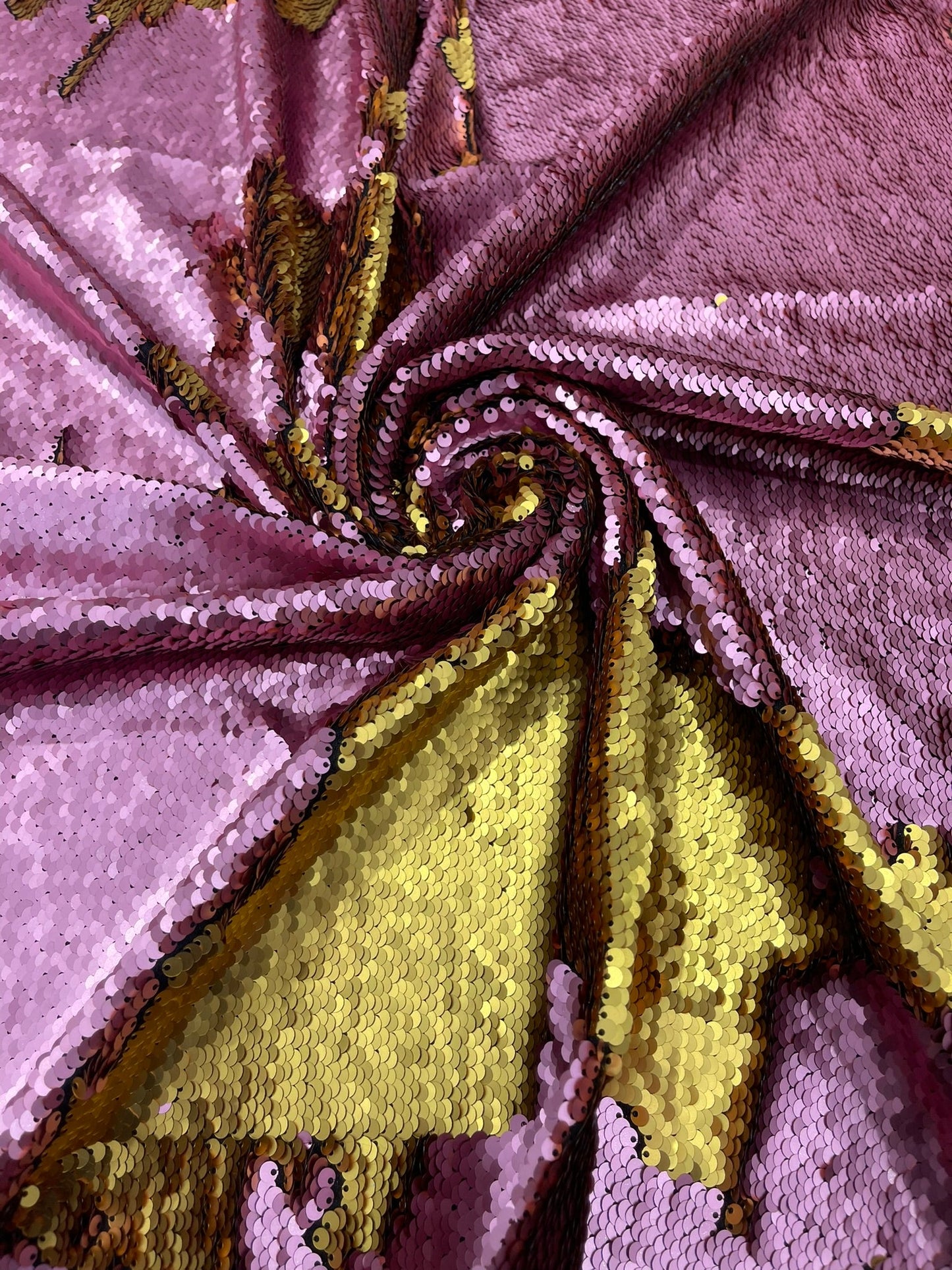 Reversible Color Changing Sequin Fabric| 54" Wide| Stretch Polyester Spandex. - New Creations Fabric & Foam Inc