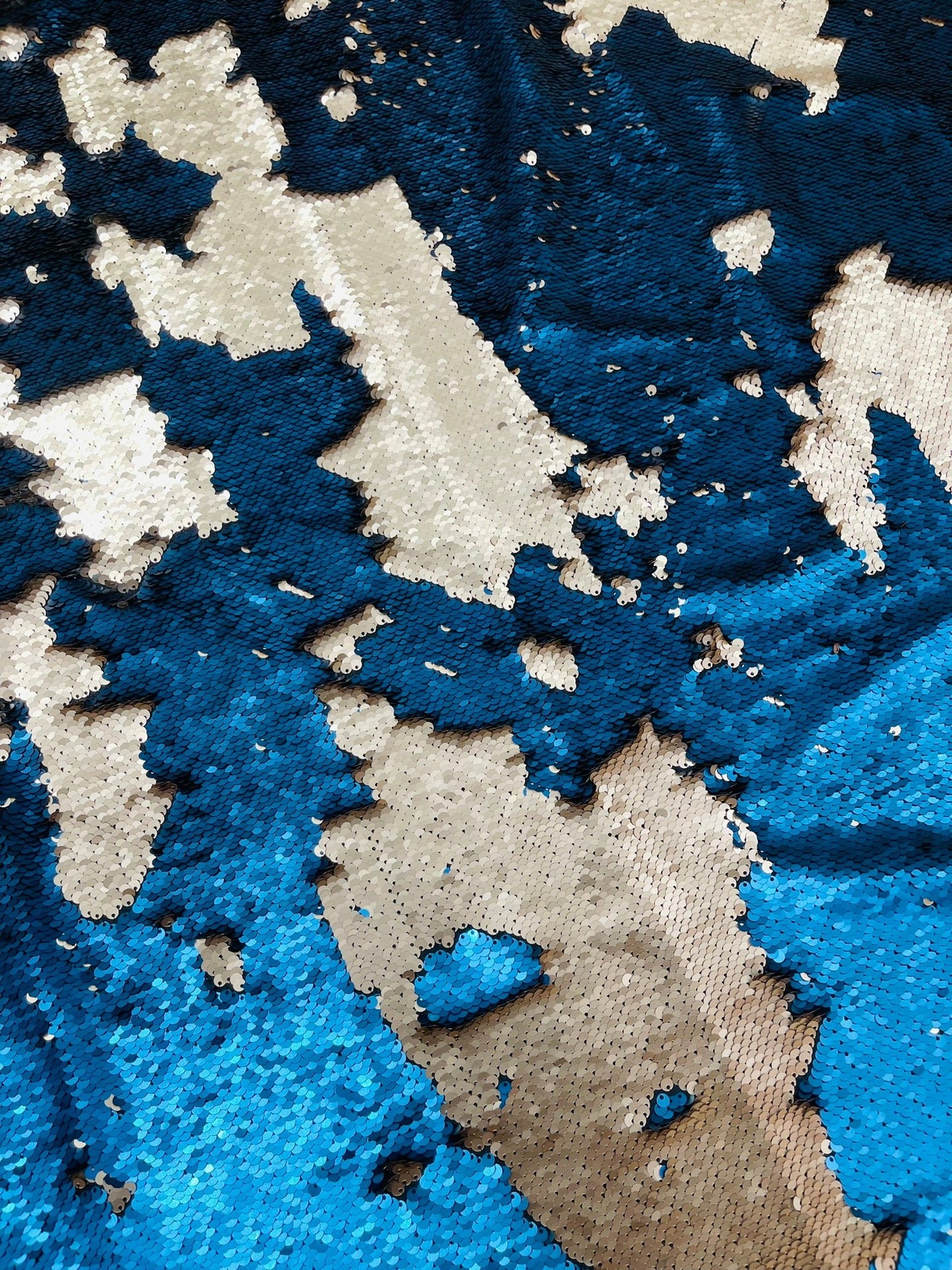 Reversible Color Changing Sequin Fabric| 54" Wide| Stretch Polyester Spandex. - New Creations Fabric & Foam Inc